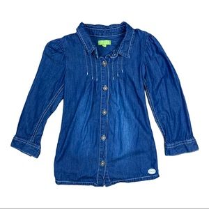 Tigloo blue chambray western button up top